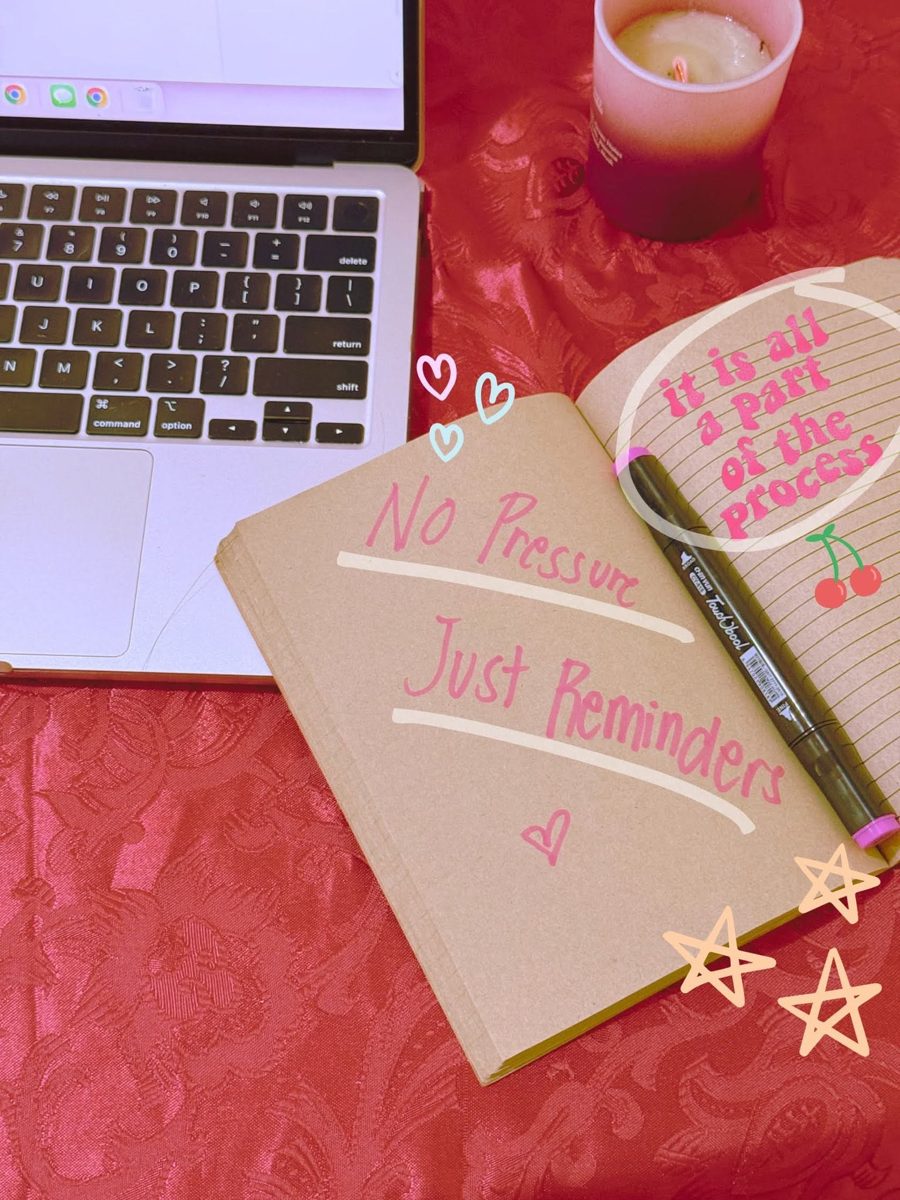 Notebook that reads no pressure, just reminders